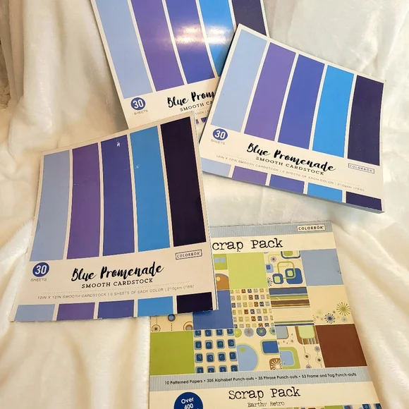 Colorbok | Art | 3 Colorbok 2 Blue Promenade Smooth Cardstock Paper ...